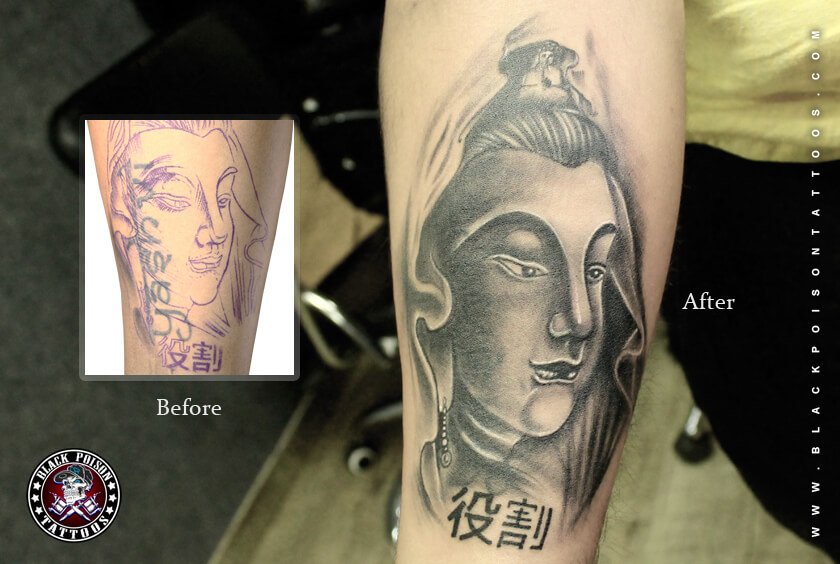 Cover Up Tattoo with Lord Buddha Tattoo