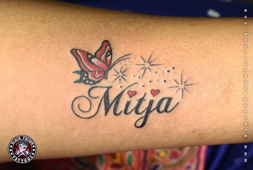 Butterfly with Name Tattoo