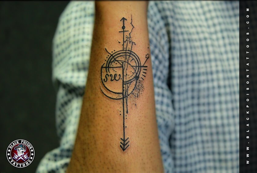 Compass tattoo design idea