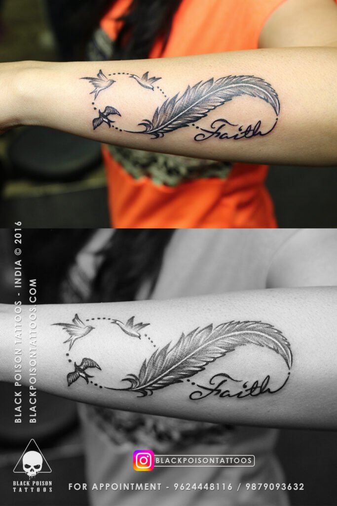 Infinity Feather Birds Faith Tattoo