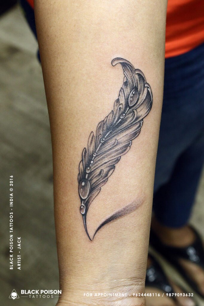 Less is More: The Delicate Beauty of Simple & Subtle Feather Tattoos on the Forearm