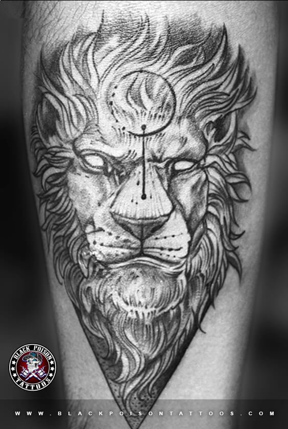 lion chest tattoo