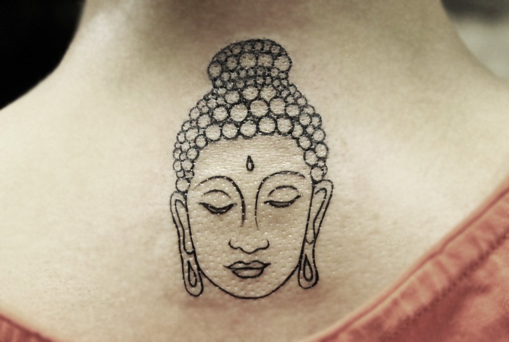 Lord Buddha Face Tattoo Inked by Black Poison Tattoos Ahmedabad Gujarat India