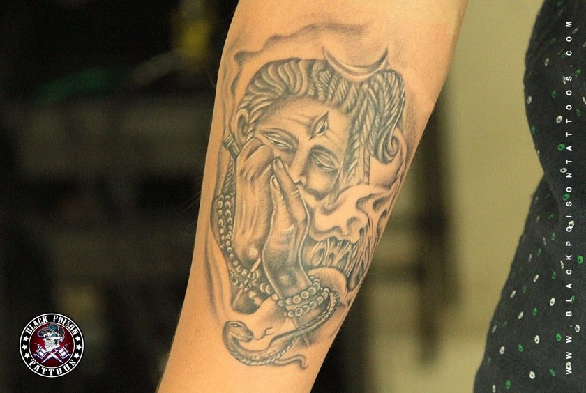 Lord Shiva with Chillum Tattoo