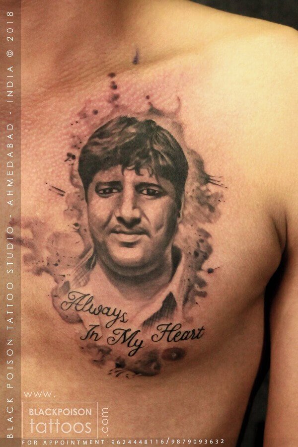 Portrait Tattoo on Chest